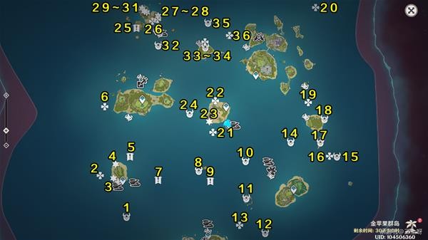 《原神》2.8版金苹果群岛海上宝箱位置说明