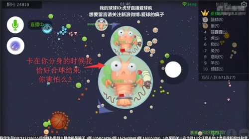 球球大作战高端操作 虎牙直播疯子这卡点牛B炸了