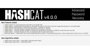 密码恢复工具最新版本Hashcat 4.0.0推出 支持256位密码的破解
