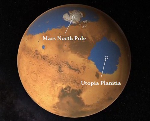 火星北半球乌托邦平原下探得大量地下冰