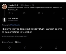 Windows11稳定版何时发布 消息称最快要在今年10月