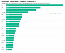 10 月全球电动车品牌销量排行：比
