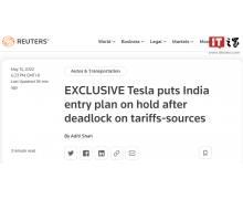 消息称特斯拉搁置进军印度市场计划
