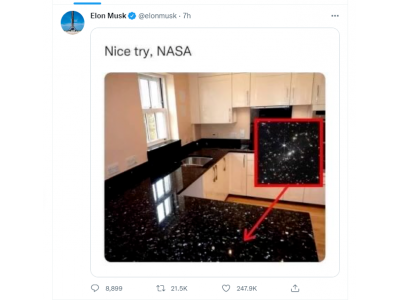 NASA发布韦伯太空望远镜全彩图像，马斯克发推调侃“像厨房黑色灶台”