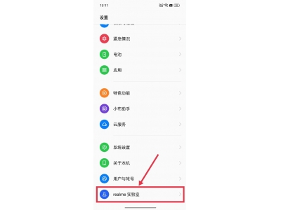 realme手机怎么测心率：进入设置，点击【realme实验室】