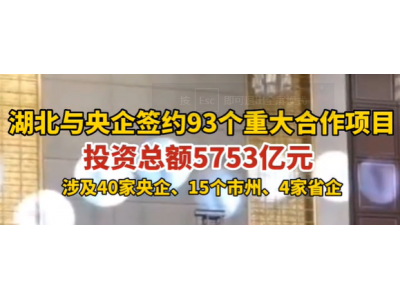 投资5753.5亿元 多家央企在鄂布局新项目