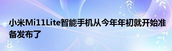 小米Mi11Lite智能手机将于今年年初发布