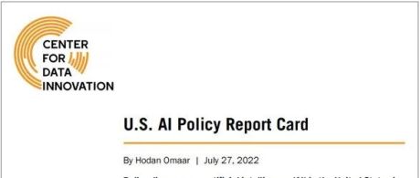 《美国人工智能政策评估》9大AI政策领域及其未来发展方向